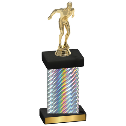 Single Silver Carbon Fiber Swimming Trophy