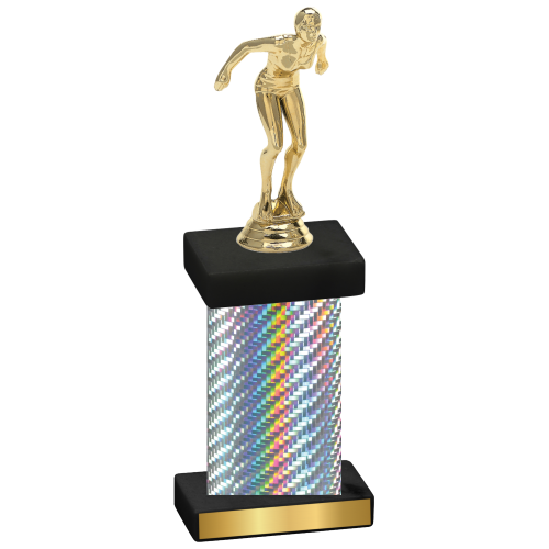 Single Silver Carbon Fiber Tennis Trophy