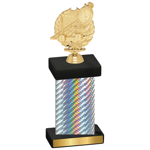 Single Silver Carbon Fiber Swimming Trophy