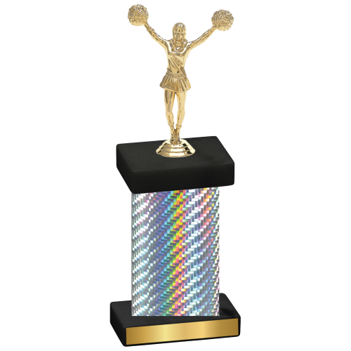 Single Silver Carbon Fiber Cheerleading Trophy