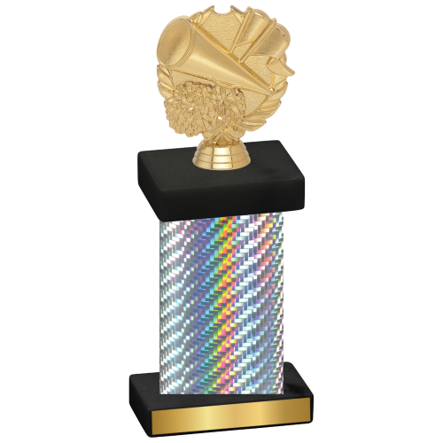 Single Silver Carbon Fiber Cheerleading Trophy