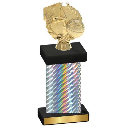 Single Silver Carbon Fiber Basketball Trophy