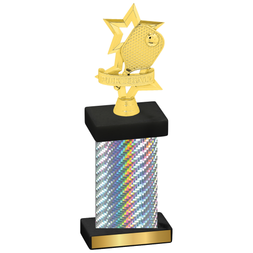 Single Silver Carbon Fiber Pickleball Trophy