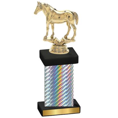 Single Silver Carbon Fiber Horses Trophy