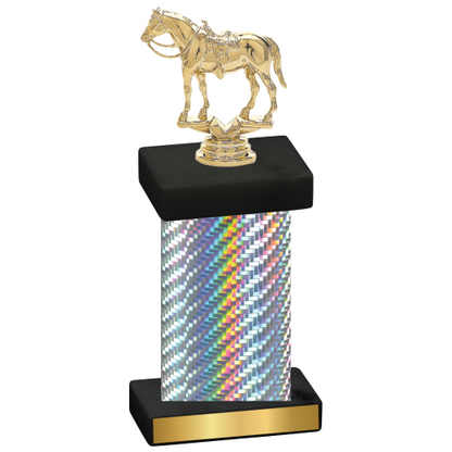 Single Silver Carbon Fiber Horses Trophy