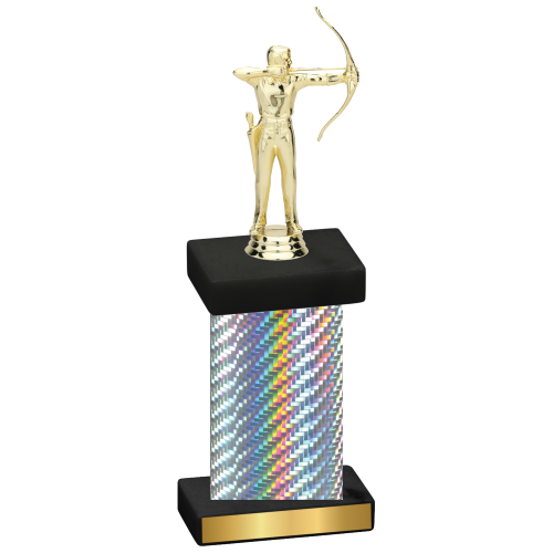 Single Silver Carbon Fiber Archery Trophy