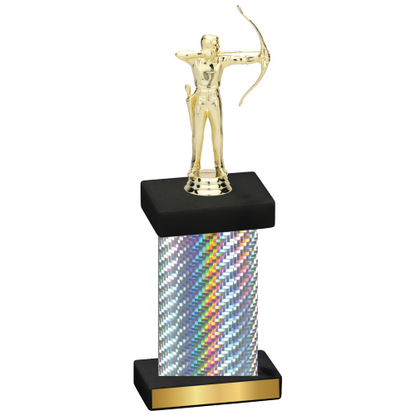 Single Silver Carbon Fiber Archery Trophy