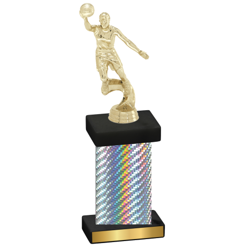 Single Silver Carbon Fiber Basketball Trophy