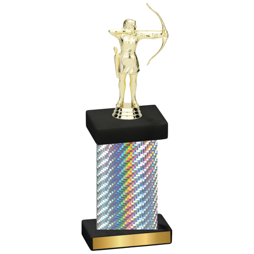 Single Silver Carbon Fiber Archery Trophy