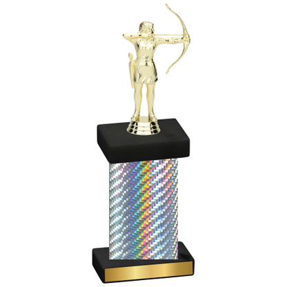 Single Silver Carbon Fiber Archery Trophy