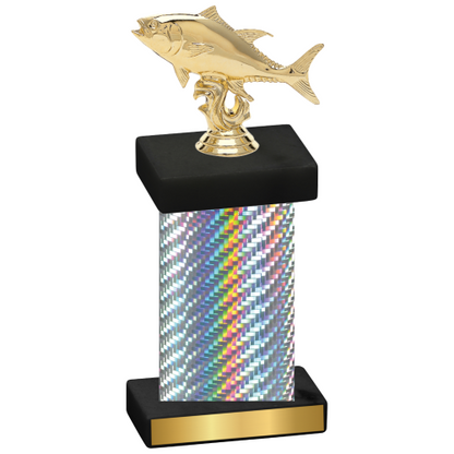 Single Silver Carbon Fiber Fishing Trophy