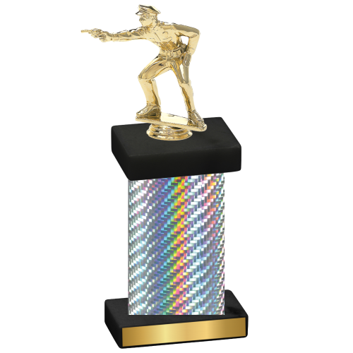 Single Silver Carbon Fiber Shooter Trophy