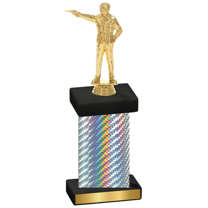 Single Silver Carbon Fiber Shooter Trophy