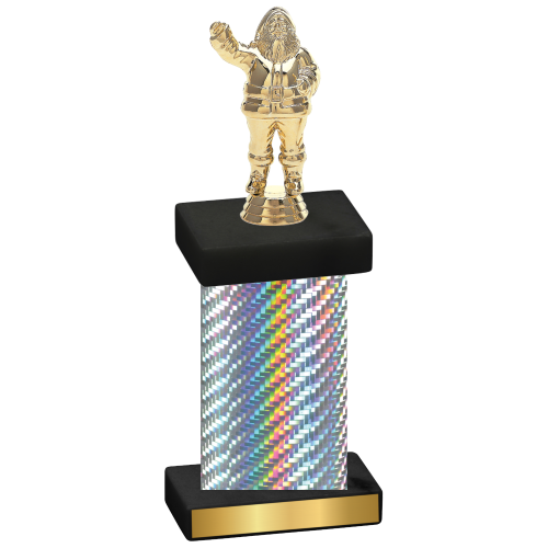 Single Silver Carbon Fiber Holiday Trophy