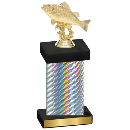 Single Silver Carbon Fiber Fishing Trophy