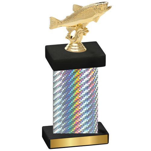 Single Silver Carbon Fiber Fishing Trophy