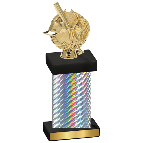 Single Silver Carbon Fiber Baseball Trophy