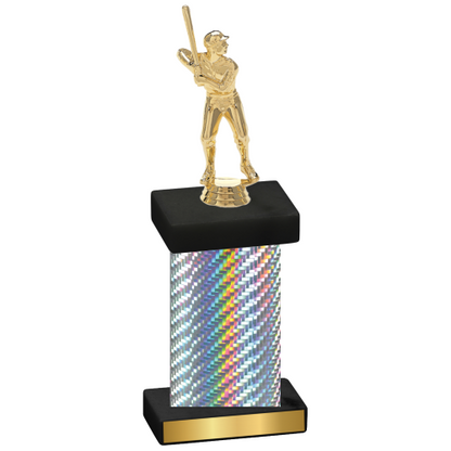 Single Silver Carbon Fiber Baseball Trophy