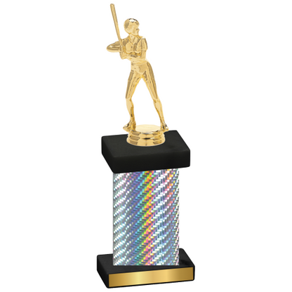 Single Silver Carbon Fiber Softball Trophy