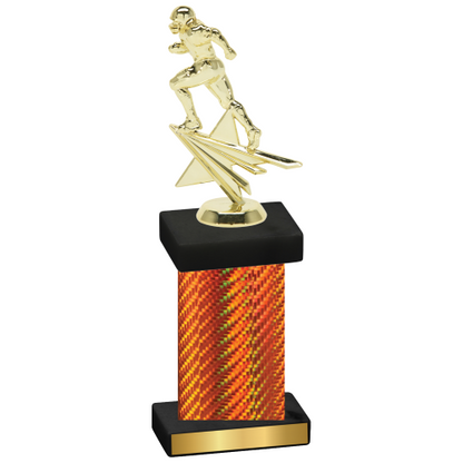 Single Orange Carbon Fiber Football Trophy