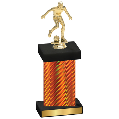 Single Orange Carbon Fiber Soccer Trophy