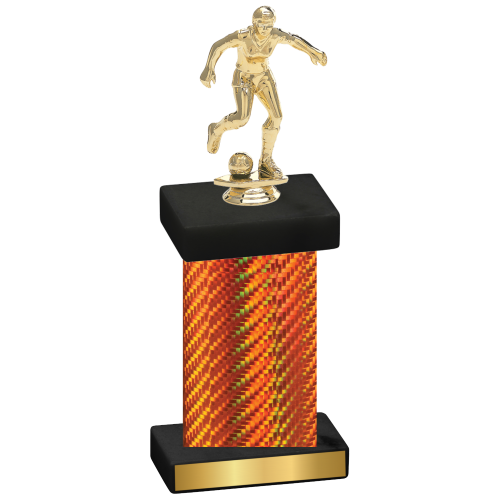 Single Orange Carbon Fiber Soccer Trophy