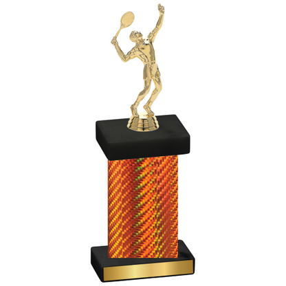 Single Orange Carbon Fiber Tennis Trophy