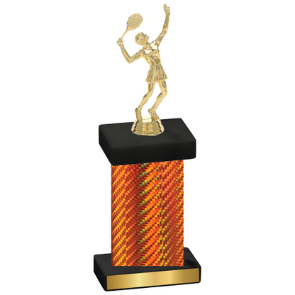 Single Orange Carbon Fiber Tennis Trophy