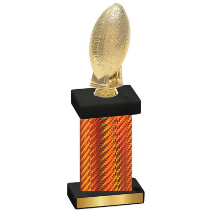 Single Orange Carbon Fiber Football Trophy