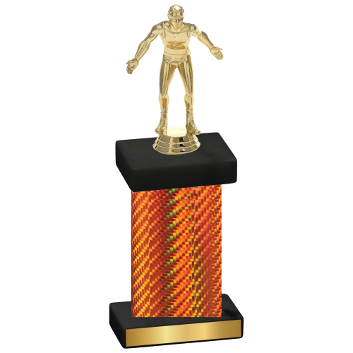 Single Orange Carbon Fiber Wrestling Trophy