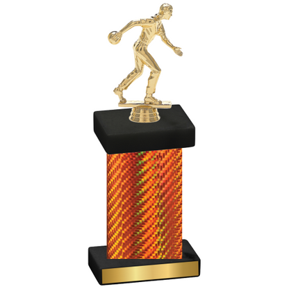 Single Orange Carbon Fiber Bowling Trophy