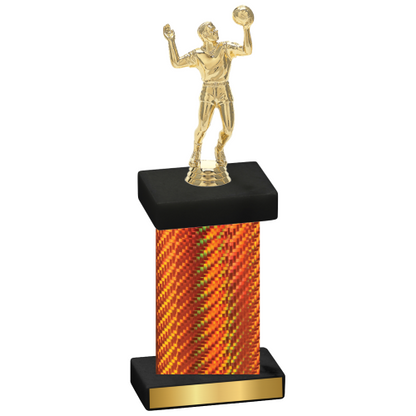 Single Orange Carbon Fiber Volleyball Trophy