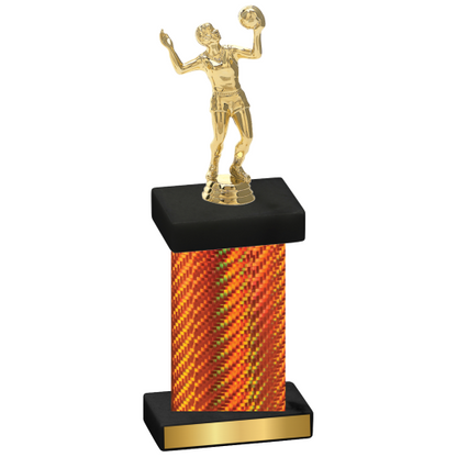 Single Orange Carbon Fiber Volleyball Trophy