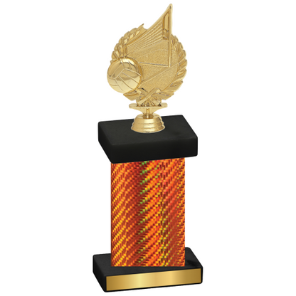 Single Orange Carbon Fiber Volleyball Trophy