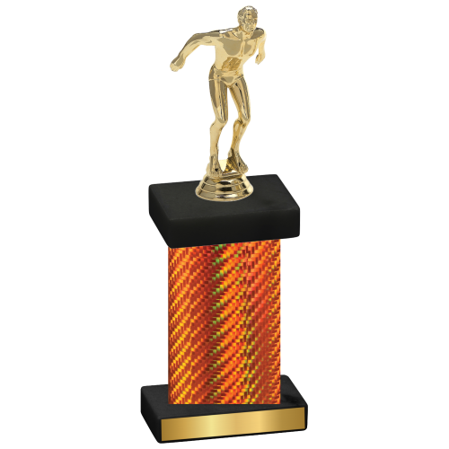 Single Orange Carbon Fiber Swimming Trophy