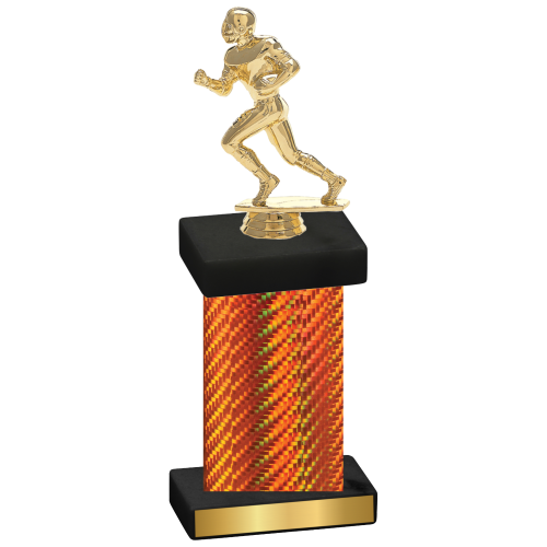 Single Orange Carbon Fiber Football Trophy