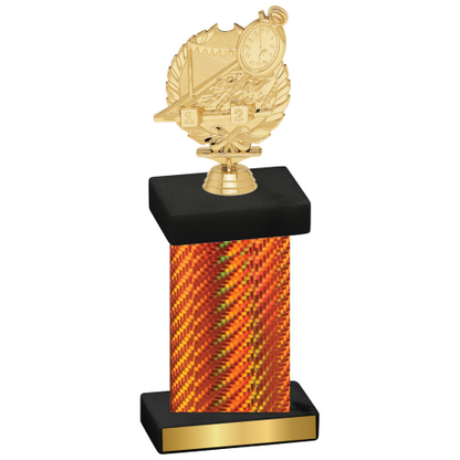 Single Orange Carbon Fiber Swimming Trophy