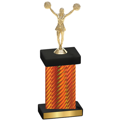 Single Orange Carbon Fiber Cheerleading Trophy