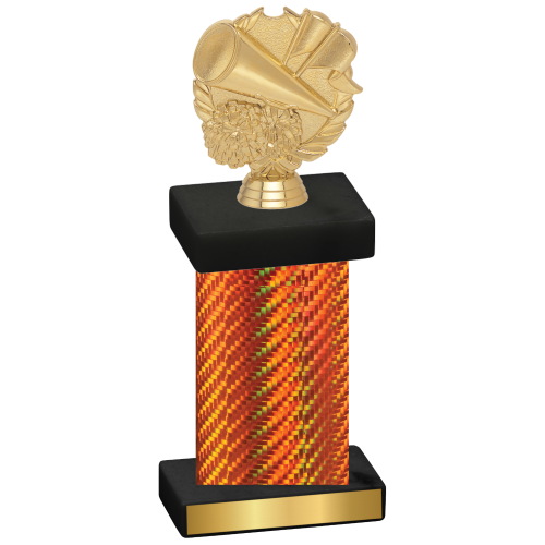 Single Orange Carbon Fiber Cheerleading Trophy