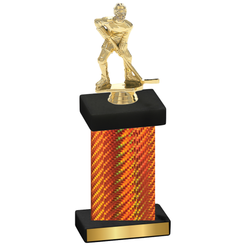 Single Orange Carbon Fiber Hockey Trophy