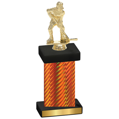 Single Orange Carbon Fiber Hockey Trophy