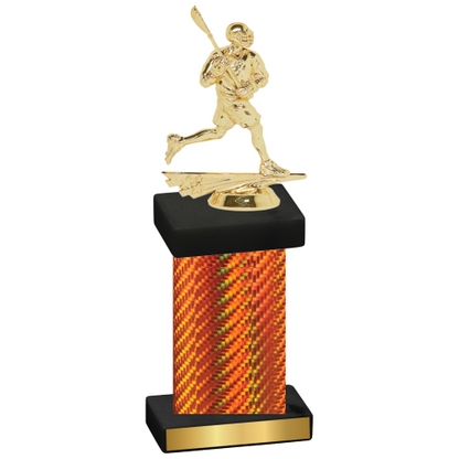 Single Orange Carbon Fiber Lacrosse Trophy