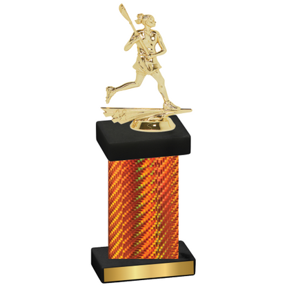 Single Orange Carbon Fiber Lacrosse Trophy