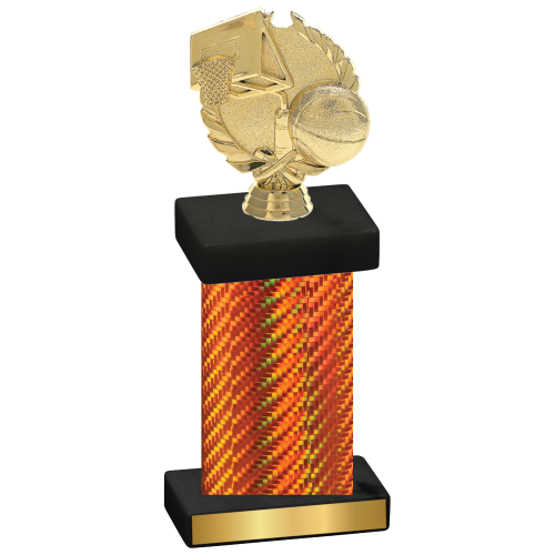 Single Orange Carbon Fiber Basketball Trophy