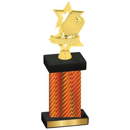 Single Orange Carbon Fiber Pickleball Trophy