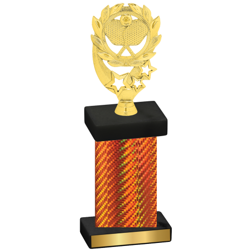 Single Orange Carbon Fiber Pickleball Trophy