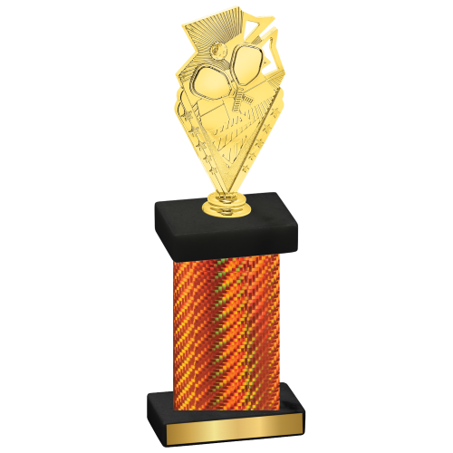 Single Orange Carbon Fiber Pickleball Trophy