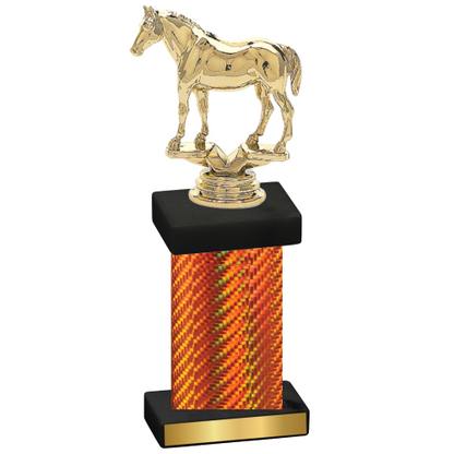 Single Orange Carbon Fiber Horses Trophy