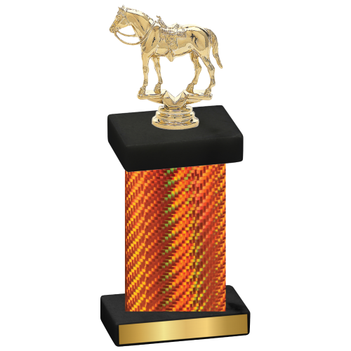 Single Orange Carbon Fiber Horses Trophy