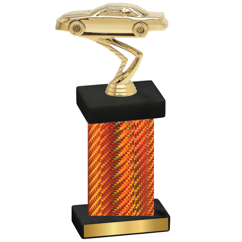 Single Orange Carbon Fiber Cars Trophy